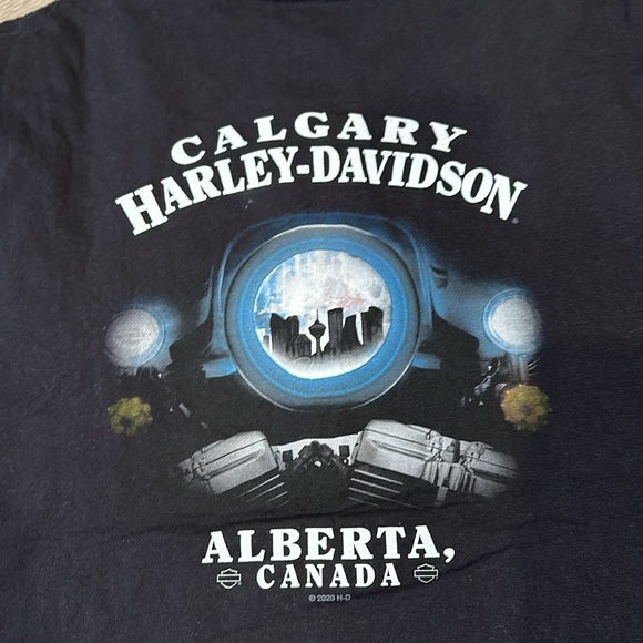 Harley Davidson Calgary Alberta T-shirt Size L - Picture 3 of 4